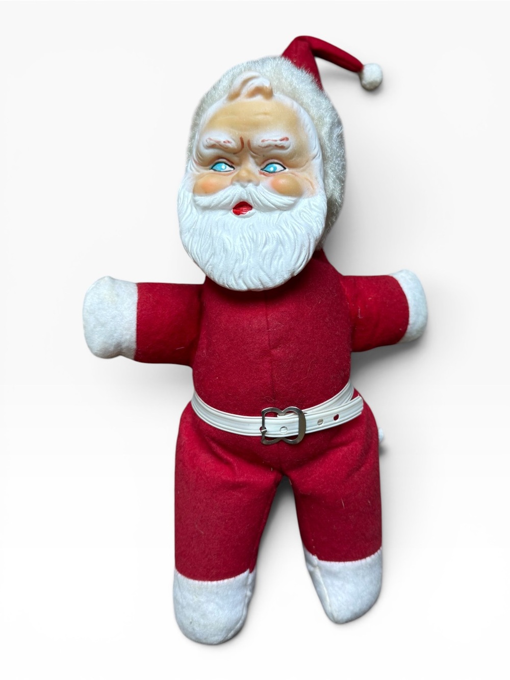 Vintage Rubber-Face Santa Claus Plush Doll